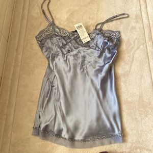 Beaded lace Satin tank top